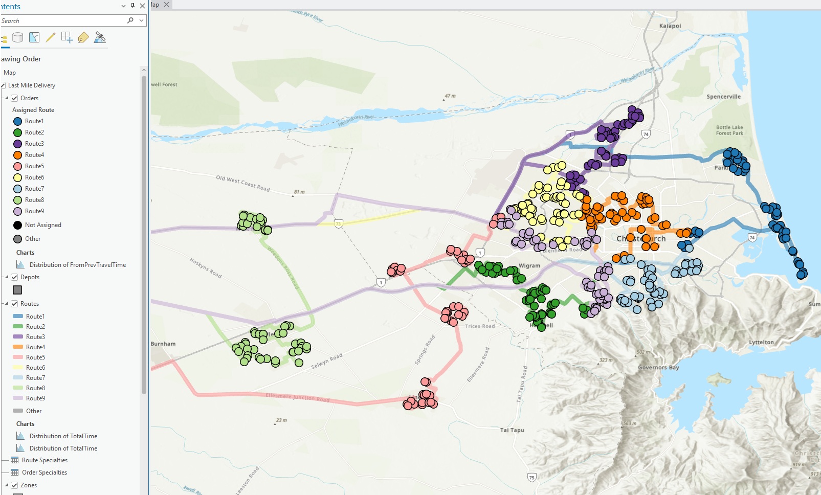 Spatial analysis of artifact distribution