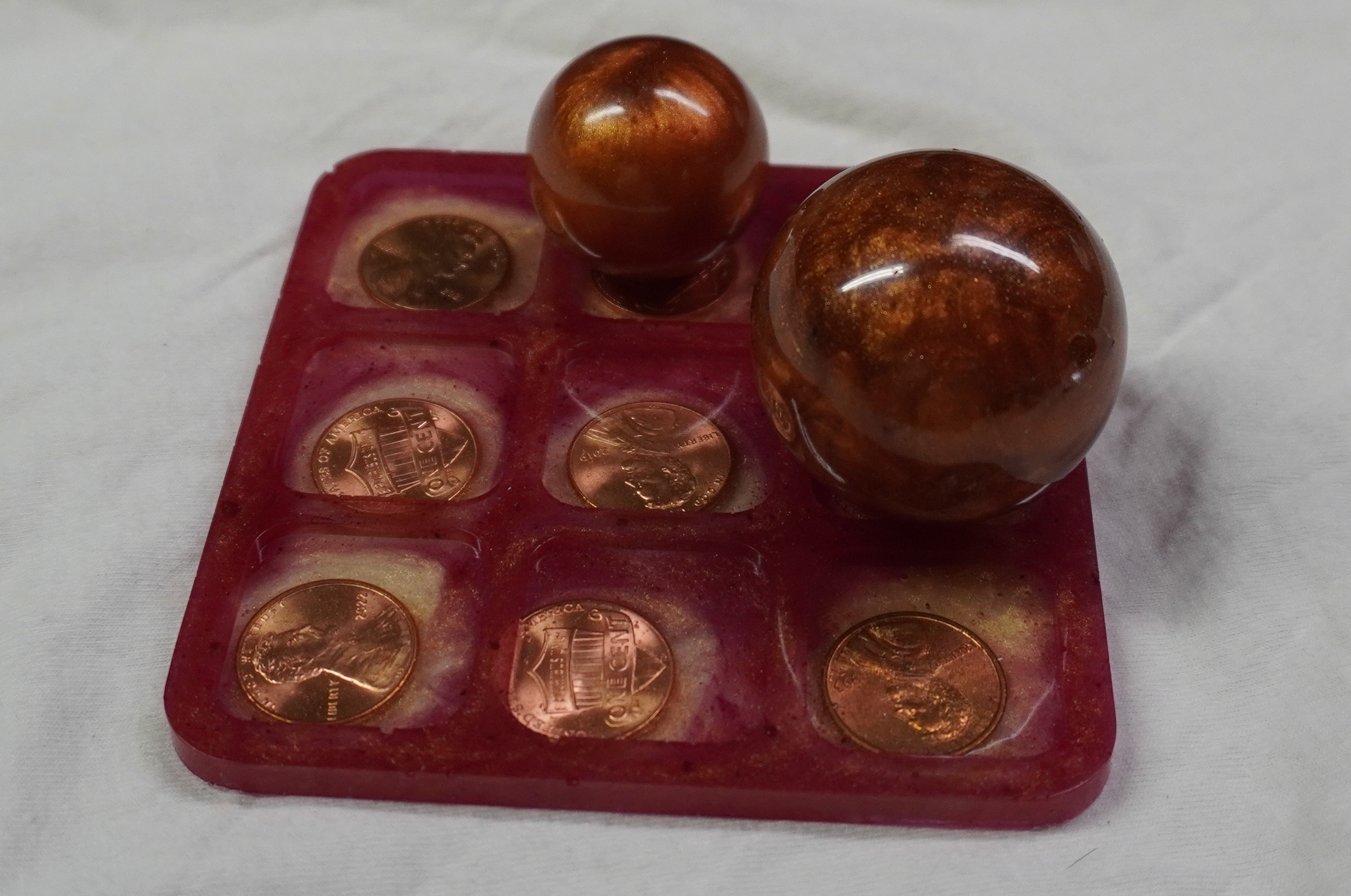 Archaeological-themed resin river table